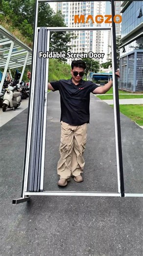 Easy Installation, Smooth Sliding | Ultra-Narrow Mesh | MAGZO Foldable Screen Door