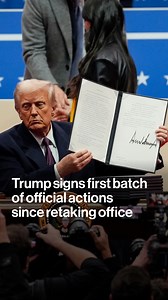 US President Trump revoked dozens of executive orders put into place by Biden, ordered government workers back to the office and pulled out of the Paris Climate Agreement as part of the first tranche of official actions he’s signed since retaking office https://trib.al/Uxk2yhw | Bloomberg