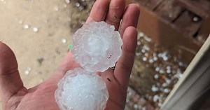 Massive hail slams Belgrade, Minnesota during Thursday's severe storm
