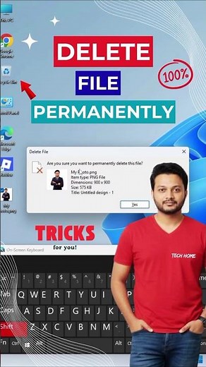 ✔ How To Delete File Permanently From PC? 🤔💯 #pctips #computertips #shortvideo #techhome