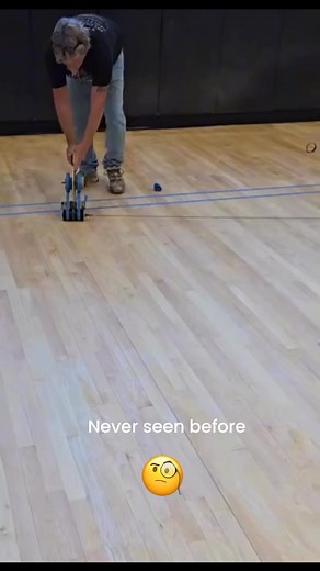 Making a 3 point line! #basketball #engineering #jobs #flooring | Dominic Brown