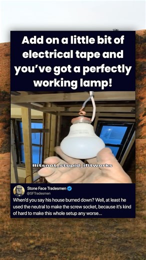 Add on a little bit of electrical tape and you've got a perfectly working lamp!
