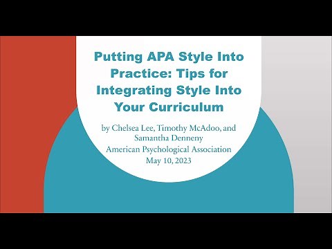 Putting APA Style Into Practice: Tips for Integrating Style Into Your Curriculum