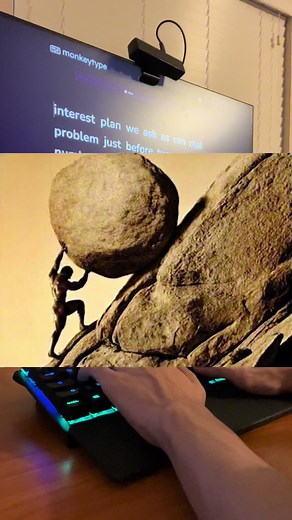 practicing typing be like #sisyphus #typing #monkeytype #keyboard | sisyphus