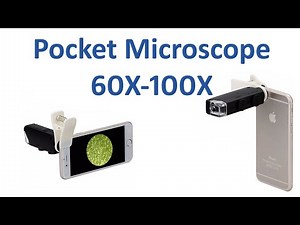 Illuminated Portable Pocket Microscope With Phone Clip 60X-100X Magnification