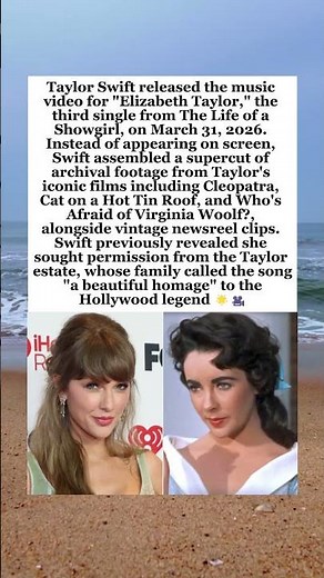Taylor Swift Pays Tribute to Elizabeth Taylor with Archival Music Video #TaylorSwift #Elizabethtaylo