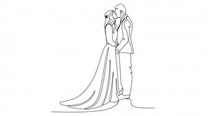 clip-3534222761-linear-drawing-bride-groom-wedding-vector-illustration