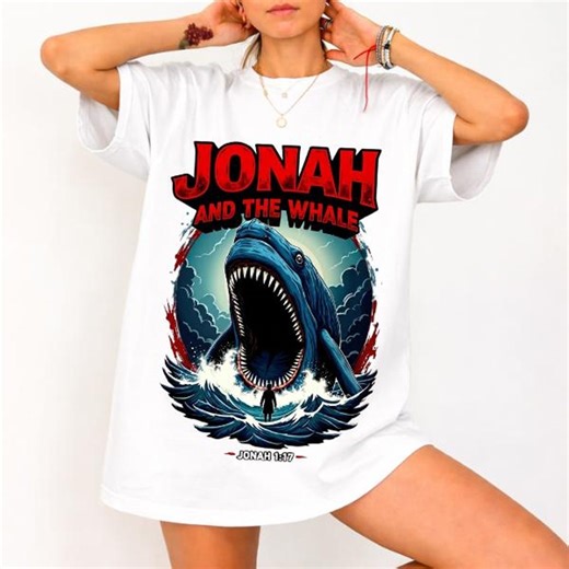Retro Jonah and the Whale T-shirt, Bible Study Tee, Christian Apparel, Christian Humor Tee - Etsy