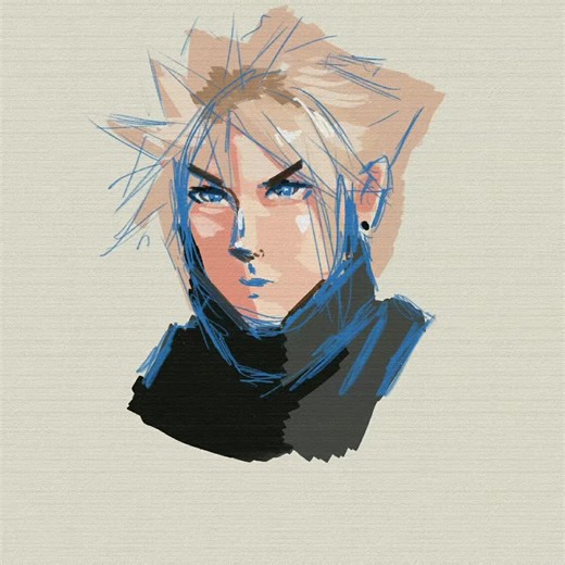 Cloud Fanart done on Samsung Galaxy TabS4 #cloud #fanart #finalfantasy #digitalsketch