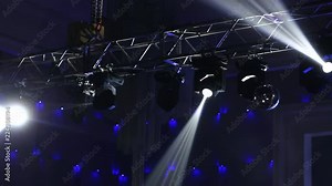 Free stage with lights. Stage lighting background. Concert light. Stock Video