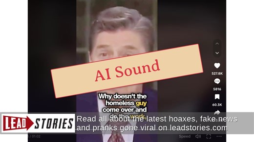 Fact Check: Video Does NOT Show Authentic Ronald Reagan Speech About Little Girl Who Wanted To Solve Homelessness | Lead Stories