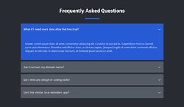 Asked questions - Html Code Example by Nicepage
