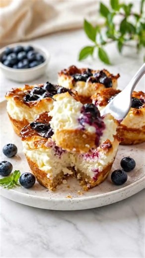 10-Minute High Protein Blueberry Dessert That Tastes Like Cheesecake!” #healthydelicious