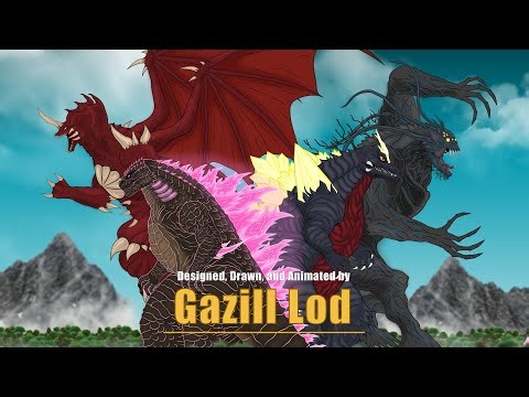 Destoroyah VS Amhuluk VS Space Godzilla & Evolved Godzilla [Animation]
