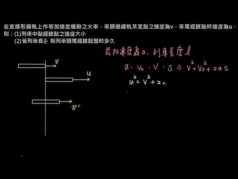 直線運動 【例題】等加速度運動公式練習 （108課綱） （選修物理Ⅰ）