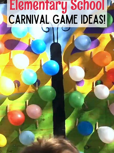 DIY Carnival Game Idea - Butterfly Balloon Pop. Super safe for elementary schools - NO darts needed! You need some simple supplies and a volunteer to paint your board in a fun, colorful design. Great for school carnivals, fall festivals, and even family reuinons! #schoolcarnival #balloonpop #funday #carnivalgames🎡🎢🎠 #carnivalgames #elementaryschool
