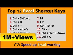 Top 12 Excel Shortcut Keys 2025 | Best Excel Shortcuts in Hindi
