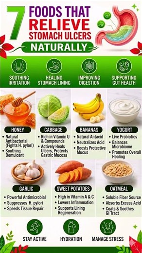 7 Foods That Heal Stomach Ulcers Fast!
