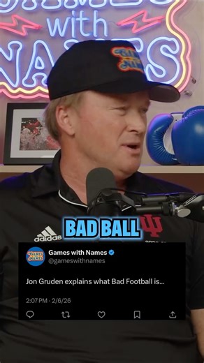 Games with Names | Jon Gruden explains what bad football is 🏈 📺 Watch the full episode out now on YouTube! | Instagram