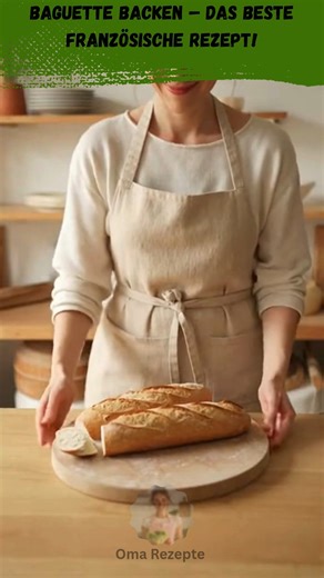 "🥖🇫🇷 Baguette backen – das beste französische Rezept! 🇫🇷🥖 Außen knusprig, innen herrlich luftig – dieses Baguette-Rezept bringt echtes französisches Flair in deine Küche! 💛 Mit nur **4 Zutaten** und etwas Zeit entsteht ein Brot wie vom Bäcker. 🥣 **Zutaten (für 2 Baguettes)** 🌾 300 g Weizenmehl (Type 550) 🧂 6 g Salz 💧 200 g Wasser 🍞 4 g frische Hefe 👩‍🍳 **Zubereitung** 1️⃣ **Teig ansetzen:** Mehl, Salz und Wasser in eine Schüssel geben. Hefe hineinbröseln und alles mit einem Kochlöf