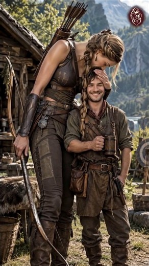 The Huntress & Her Short Boyfriend ❤️🏹 #tallwoman #shortman #heightdifference