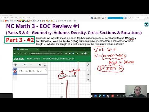 NC Math 3 - EOC Review 1 Parts 3 and 4 - Volume Density Cross Sections and Rotations