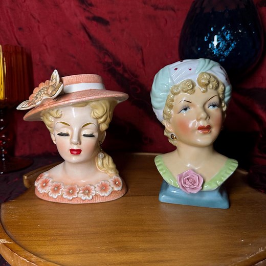 Vintage Lady Head Vases. Rubens, Ucagco, Lefton Napco. Hand Painted Japan - Etsy