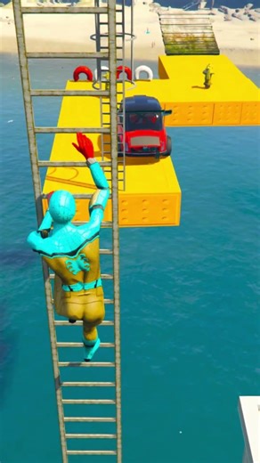 GTA 5 Epic Water Ragdolls Spiderman Jump/Fails Eposide 3 #spiderman #gta5 #shorts