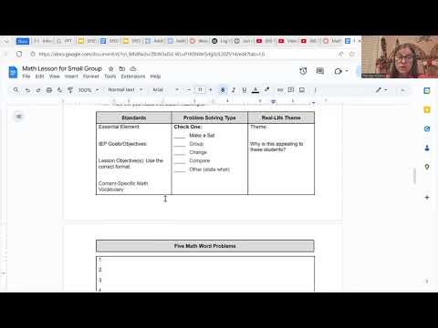 Math Lesson 2: Small Group Instructional Arrangement - Instructions