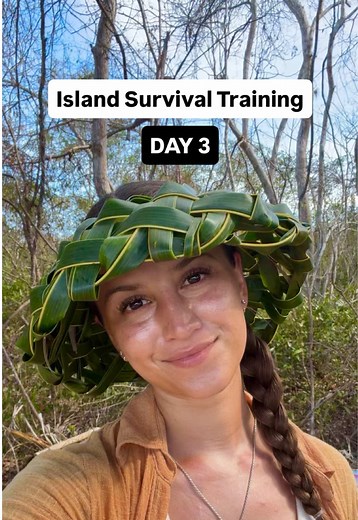 Day 3 of training on a deserted island 🏝️ Today was all about resourcefulness: weaving a hat, making a cup I can boil water in, and going another round with the bow drill… Still no fire 🥵🔥 Here's the challenge: 5 days of training to learn everything I need to survive, then I be dropped off completely alone for 3 nights with no food, no water, and no shelter. This is the training phase... the real test comes next.