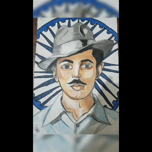 Bhagat Singh Ji drawing with pencil colour#short#art
