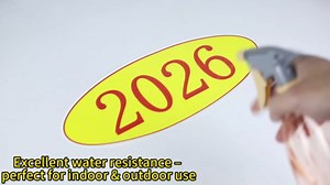 Car Windshield Year Stickers (2010-2026) - 17 Dozen (12 per Year, 204 Total) - Red & Yellow Large Oval Vinyl - Waterproof, Easy to Remove, Ideal for Used Car Dealers & Auto Dealerships (204)