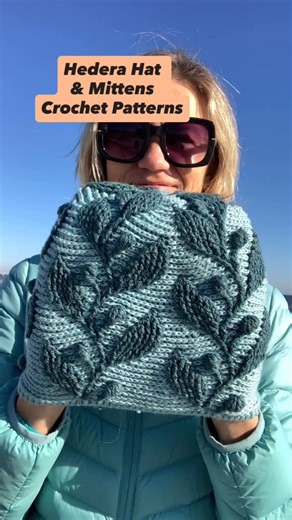 Crochet designer Natalia Kononova on Instagram: "Hedera Hat and Mittens Embossed Crochet Patterns (OutstandingCrochet.com link in profile) It will be a while until I start wearing hats, so here is a moment from the last winter - enjoying my set on a windy day! Since I live in a warmer climate now, I must repeat this hat in a cotton blend to enjoy wearing it more often! Yarn: @scheepjes Metropolis. #outstandingcrochet #crochethat #embossedcrochet #crochetmittens #crochetpattern #crochet #crochetd