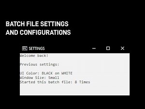 Make a Batch File that can Save and Read Settings | Tutorial