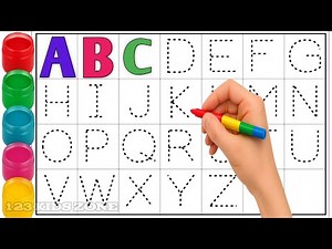 Alphabet, ABCD, ABC song, A to Z, Kids rhymes, collection for writing along dotted lines for toddler