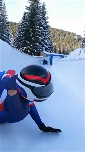 Bobsled Crash Sends Sled Upside Down 😳🛷 #wintersports #bobsled #ai
