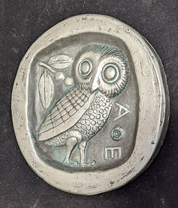 Roman Greek Athena Owl 6" Sculpture Statue Wall Plaque - Etsy