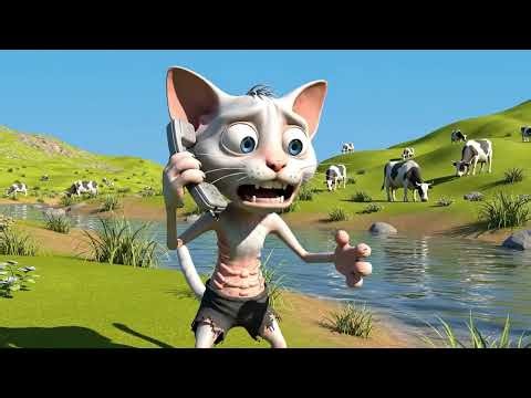 Terrifying Python vs Cow 🐍🐄 | Brave White Cat Calls Heroes for an Epic Rescue!