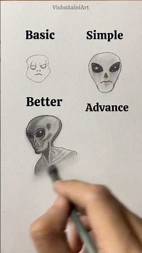 How to draw a alien 👽 #shorts #satisfying #art