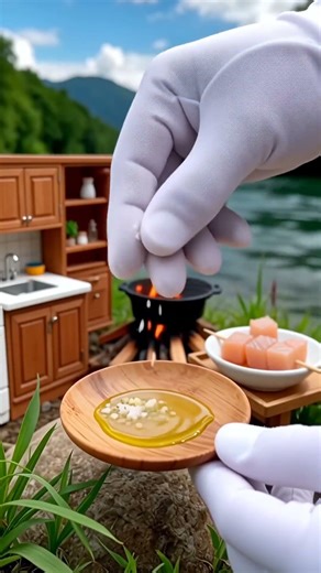 Open-Fire Fish Kebabs by Riverside #shorts #cooking #subscribe