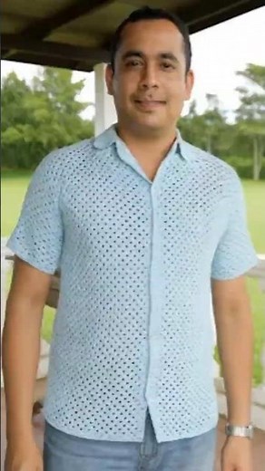 Suéter de hombre a crochet moderno y fresco 👕 | Mira esta muestra del tutorial