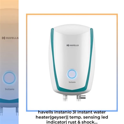 ✨ Say goodbye to cold showers! 🌊 Introducing the Havells Instanio 3L Instant Water Heater, designed for modern living! With a temp sensing LED indicator and a robust rust & shock-proof body, this geyser ensures safe and efficient heating 💧. Its sleek White & Blue design seamlessly blends into any home, while flexibility in installation makes it perfect for high-rise living 🏙️. Plus, with a generous 5-year warranty on the inner tank, you can enjoy peace of mind with every warm moment! Embrace 
