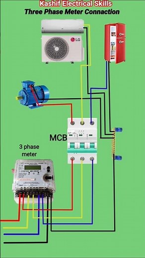 How to 3 phase meter connection #animation #diy #wiring #shorts
