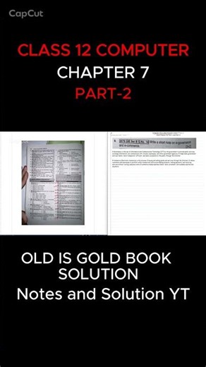 Class 12 Computer Old is Gold Solution Chapter 7 Recent Trends in Technology|Part-2|#notes #solution