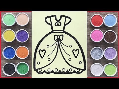 Princess Dress Cute Heart Design Sand Painting - Tô màu tranh cát đầm công chúa trang trí trái tim