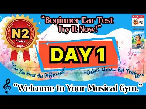 Beginner Ear Training Day 1 - StarterㅣBass-Clef : 2Notes | EarGym