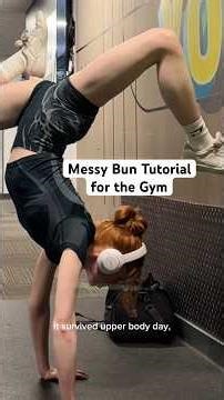 Perfect messy bun tutorial for the Gym 🤩🤍