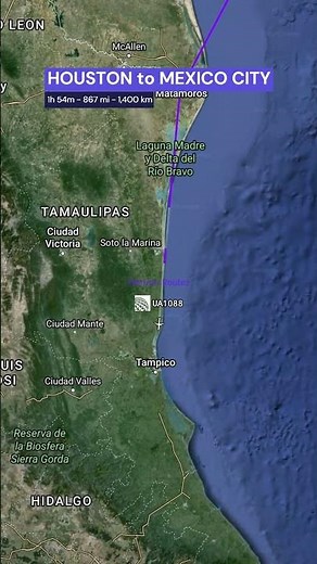 HOUSTON to MEXICO CITY Flight - Time and Distance