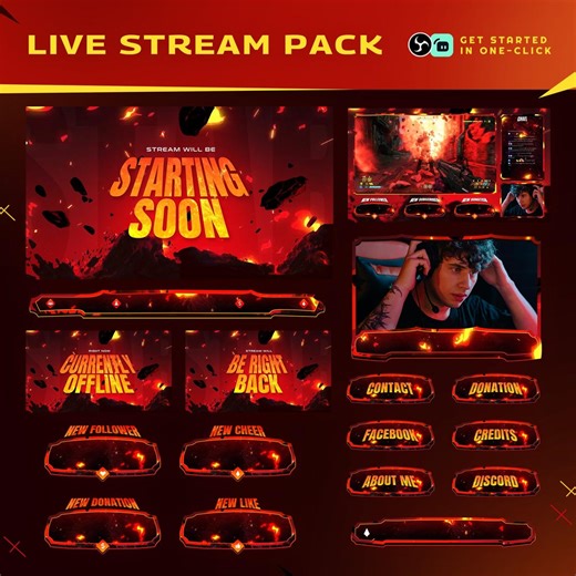 Animated Armageddon Stream Overlay: Fiery Red Theme for Twitch and Obs/streamlabs - Etsy UK