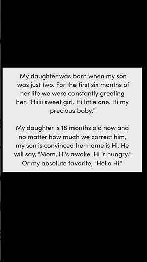 toddler thinks baby’s name is hi | Subscribe for more #motivation 😊👍